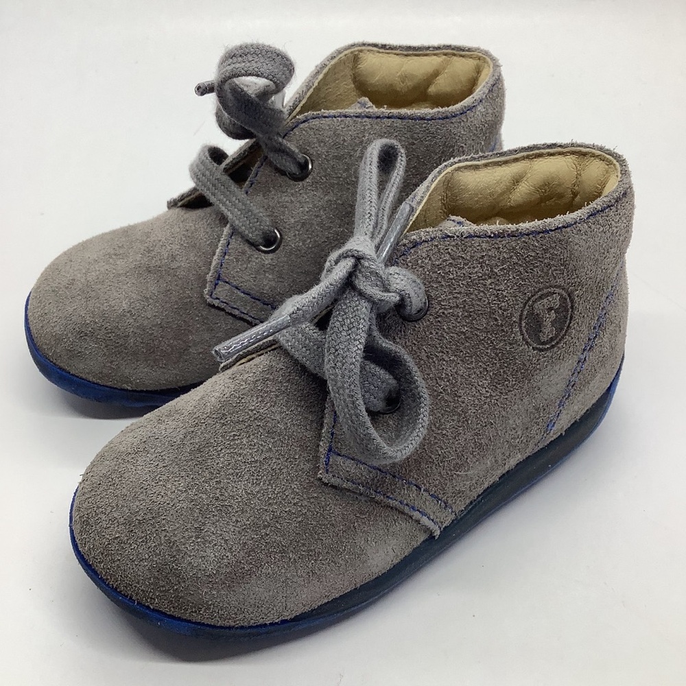 Falcotto of Italy babies first walker gray suede lace up EURO 20 US 4 NWT